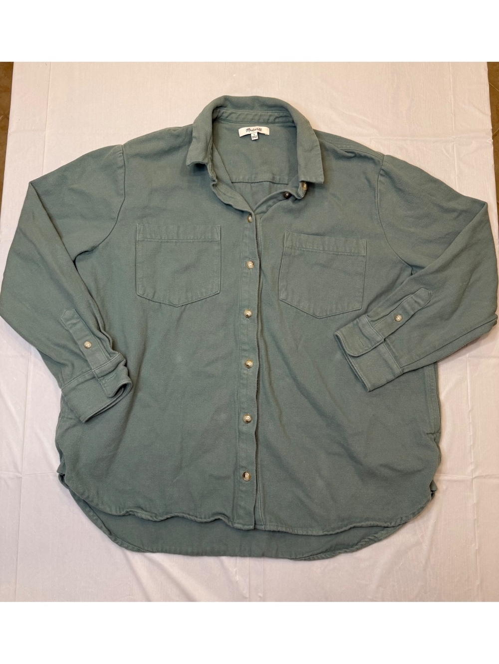 Madewell 100% Cotton Shacket Sage Green